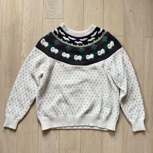 VTG 90s Northern Reflections Women’s Knit Sweater Fair Isles Nordic Knit Sheep-L